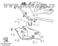 Carena superioara ghidon originala Peugeot Speedfight - Speedfight 2 - Speedfight - WRC - X-Race - X-Team 2T 50-100cc (gri inchis)